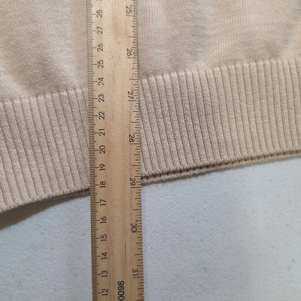 G.H. Bass & Co Men's Sweater XL‎ Beige Tan Cotton Blend Long Sleeve Crewneck...